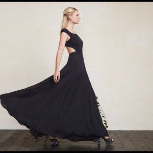 Reformation Open Back Cap Sleeved Formal Gown Maxi Dress